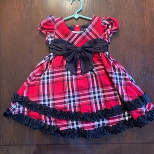 Plaid Holiday Dress | Formal Fancy Red Black | Christmas Party